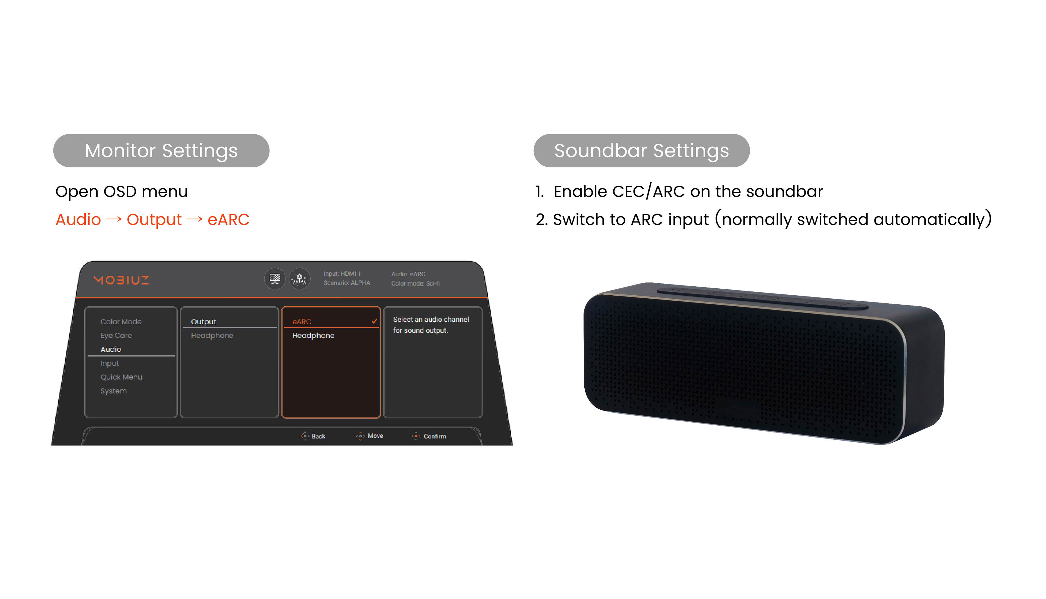 B-40 BenQゲーミングモニター　HDMI　PS4対応　スピーカー eARCを活用してBenQ MOBIUZゲーミングモニター極上のサウンドを